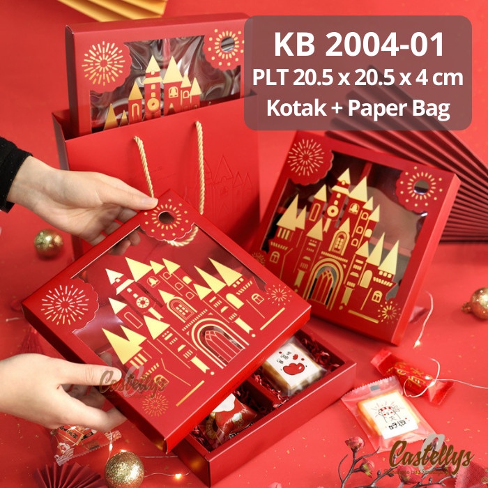 

yang dicari] Kotak Box + Paper Bag Premium KB 2004-01 Kue Nastar Cookies Natal