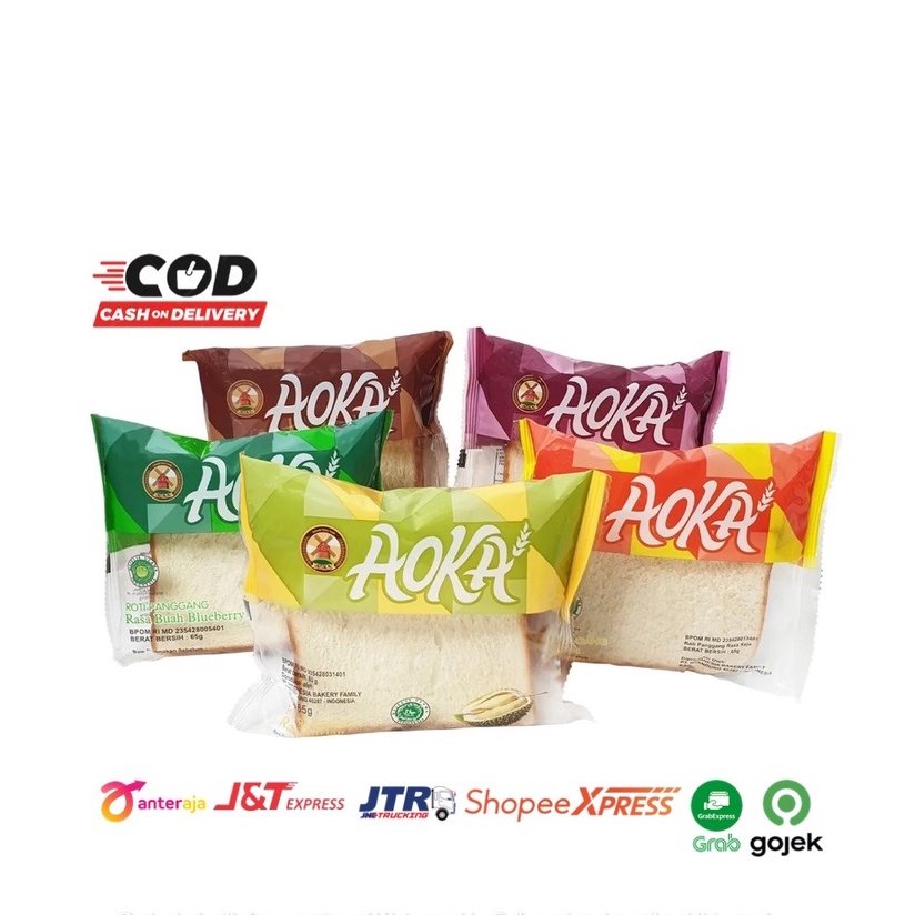 

( HOKKY ) AOKA roti panggang all varian rasa coklat vanila strawberry keju Durian nanas blueberry