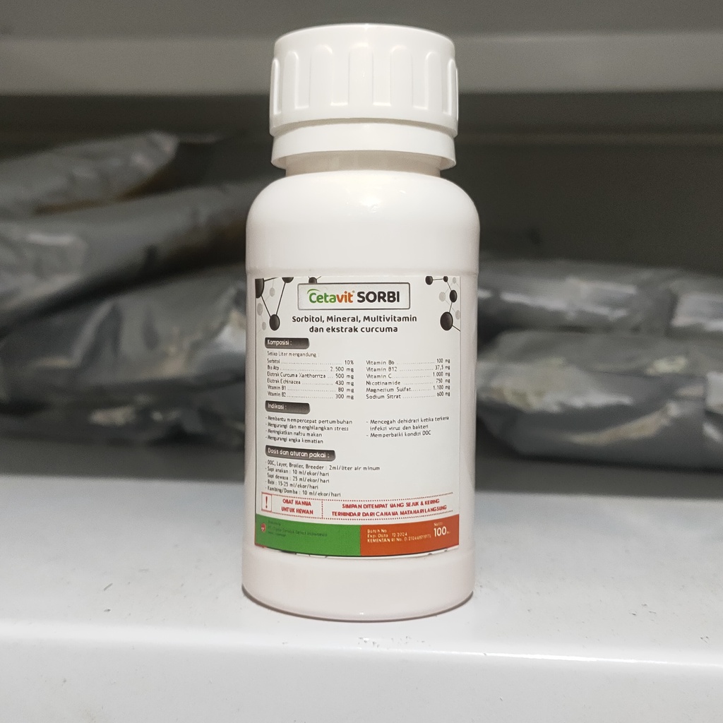 CETAVIT SORBI 100ml - Vitamin ATP Penambah Stamina Ternak Sapi Kambing Domba Ayam