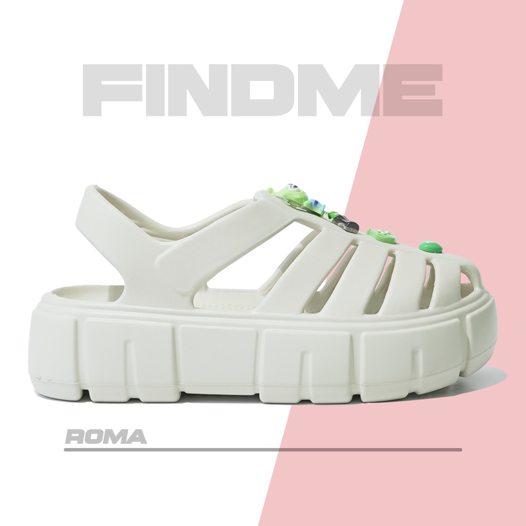 SEPATU SANDAL WANITA DESIGN UNIK POPULER CANTIK CASUAL DAILY BAHAN RUBBER IMPORT ROMA