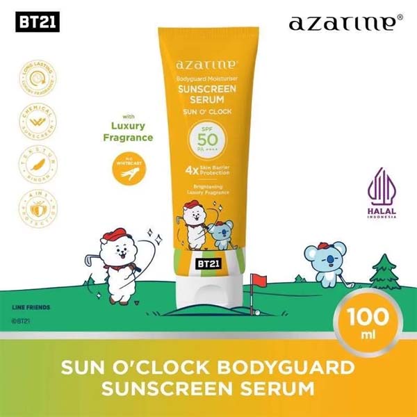 [SUNSCREEN BODY SERUM | 100ML] [BPOM] Azarine x BT21 Body Guard Moisturizer Sunscreen Serum 100ml SPF 50 PA++++ | BPOM Bodyguard_Cerianti