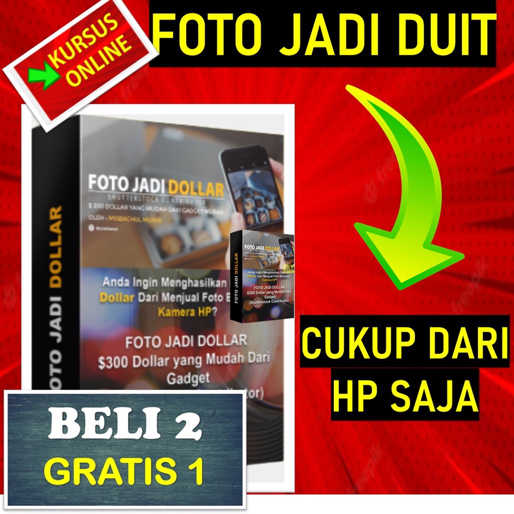 ECOURSE ONLINE UBAH FOTO JADI DOLLAR BERMODALKAN HP