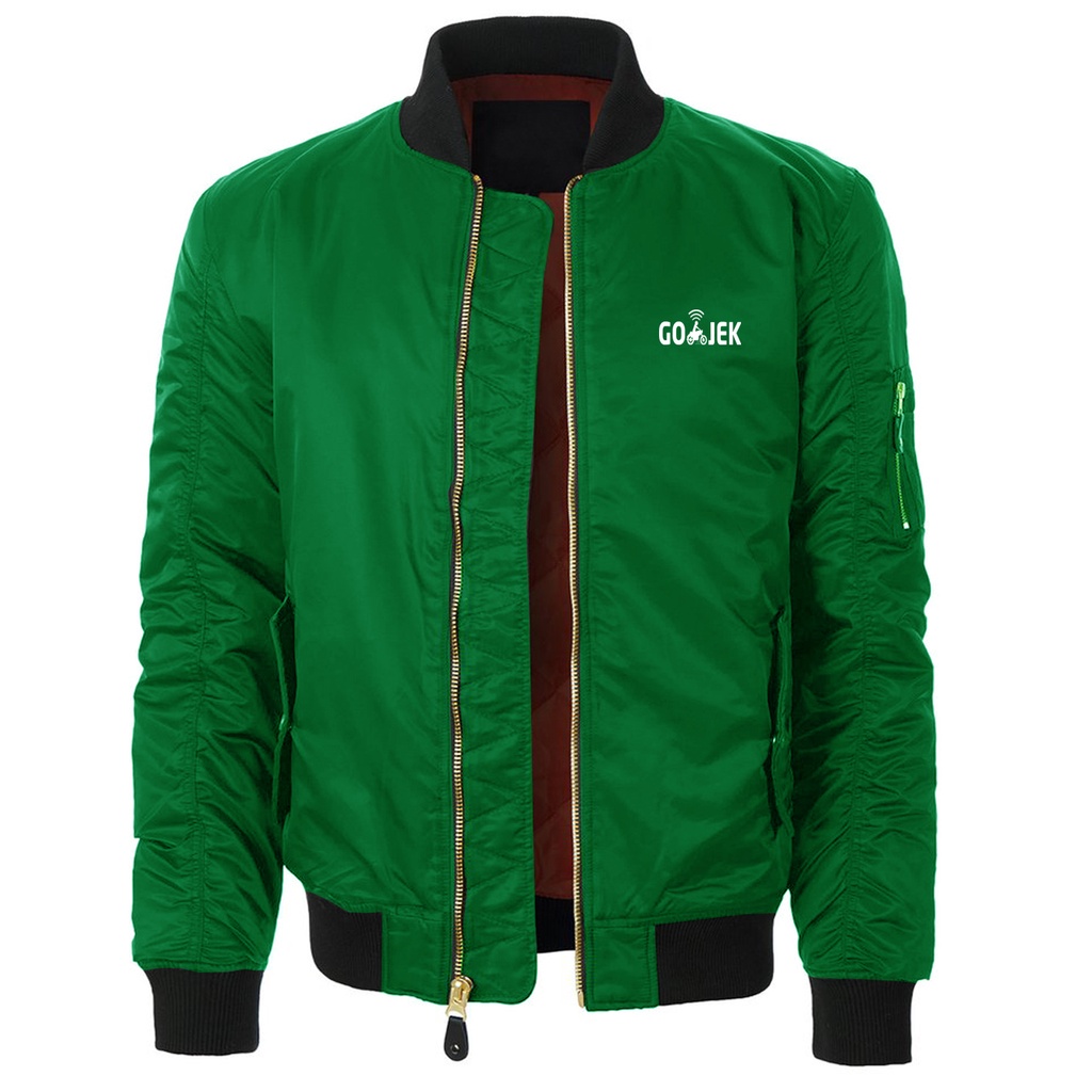 Terbaru - Jaket Bomber Khusus Driver Logo Gojek 2023 Fashion Jaket Anti Angin Bisa Request Logo Jake