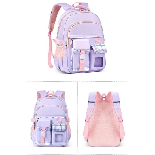 Tas Ransel Backpack Anak Sekolah Perempuan SD Kakami Polos