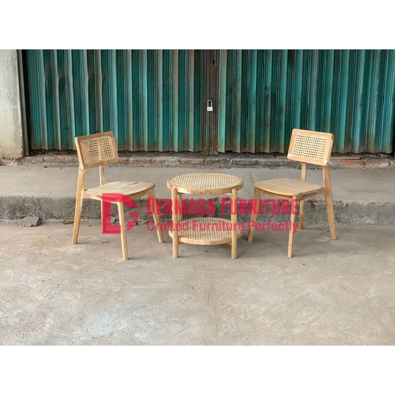 SET TERAS KURSI KOTAK RADIO MEJA ZEA KAYU JATI MINIMALIS CAFE RETRO KOPI SOFA KURSI PELAMINAN DEKORA