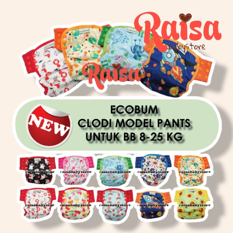 Ecobum Pants PUL Celana Clodi Pulluppants Premium untuk Bayi 8 sd 25 kg