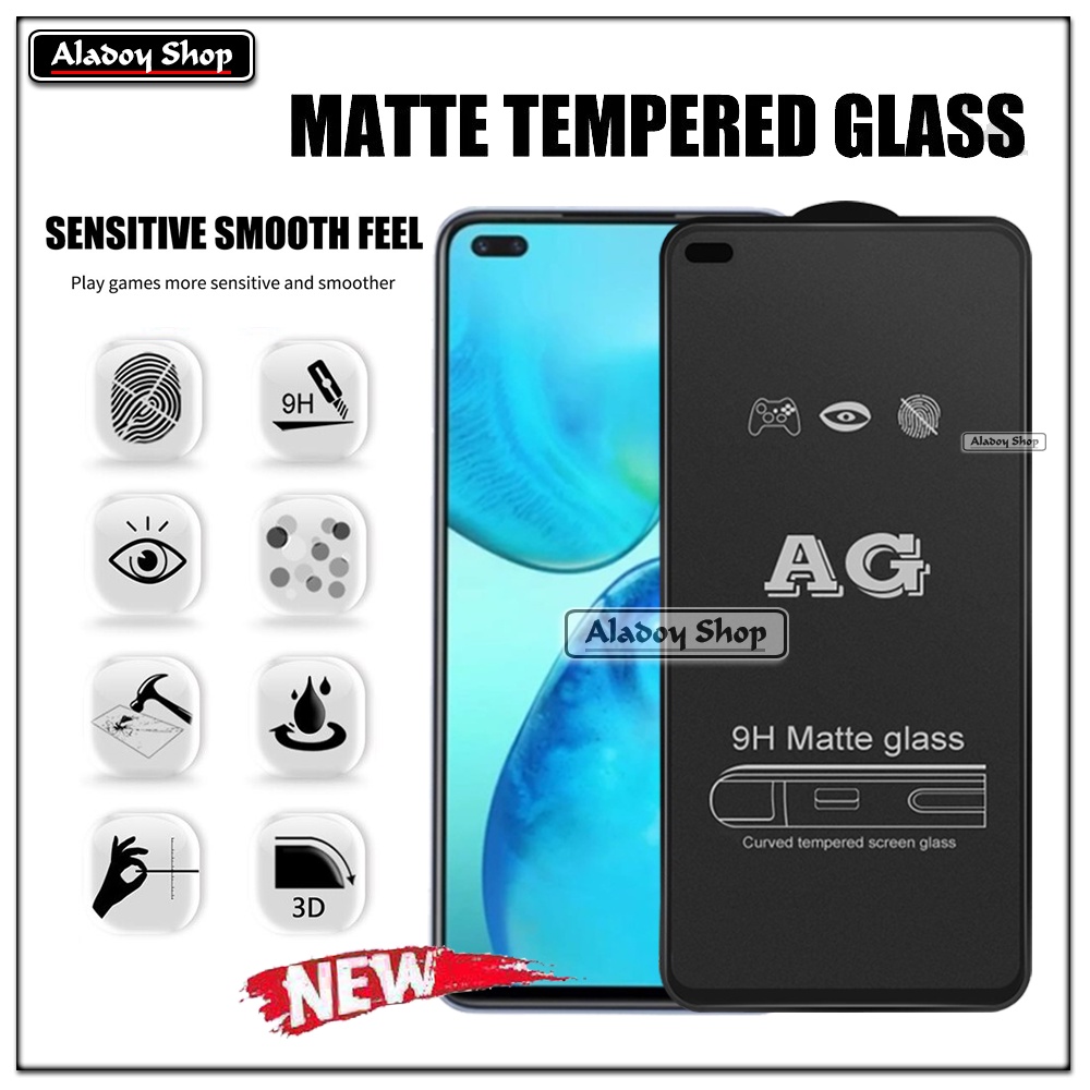 Paket 3IN1 Tempered Glass Layar Matte Anti Glare Infinix Note 8 Free Tempered Glass Camera dan Skin Carbon