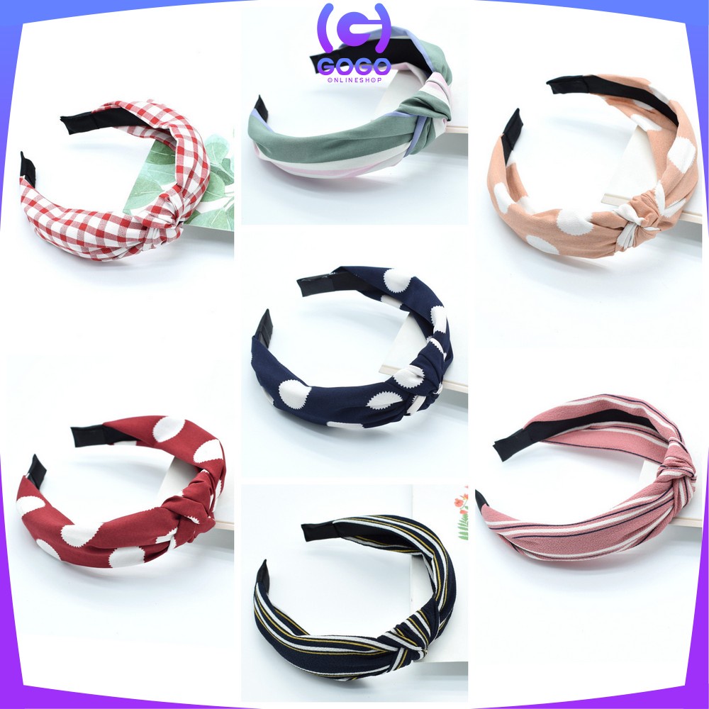 GOGO-C71 96 Headband Bando Korea Style Bandana Polos Bendo Kain Motif Impor / Bando Jepit Rambut