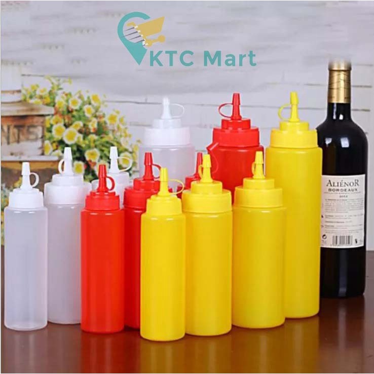 KTC Mart - Botol Saus Plastik Tomat Kecap Sambel Sambal Mayonaise Minyak Tebal Anti Tumpah Botol Saos