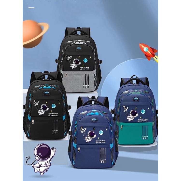 TAS SEKOLAH ANAK-ANAK TERBARU RANSEL ANAK TK,SD&amp;SMP ANAK LAKI-LAKI/TAS SEKOLAH ASTRONAUT UNIVERSE