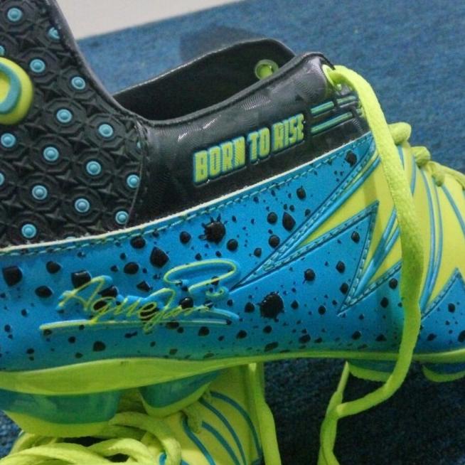 Sepatu bola FINOTTI AGUERO dijamin ORI - hijau-biru, 38