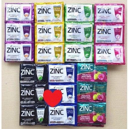 Shampoo Zinc All Varian 10ML 1 Renceng isi 12 Pcs