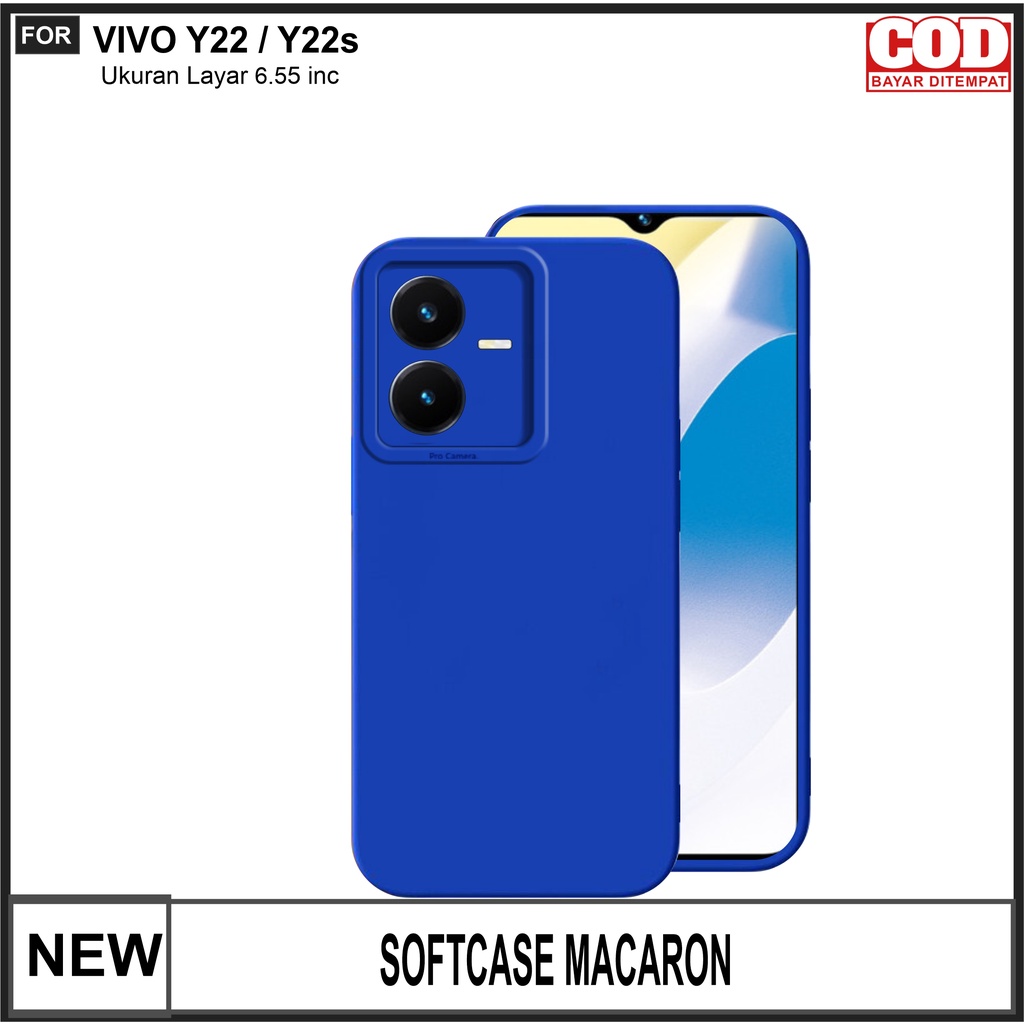 Case VIvo Y22/y22s Softcase Macaron Pro Camera