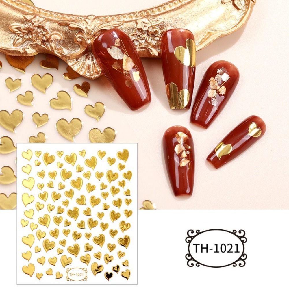 AUGUSTINA Agustina Stamping Emas Nail Art Stiker Perekat Gadis Bentuk Garis Salon Kuku Geometris Nail Sliders Manicuring Foils