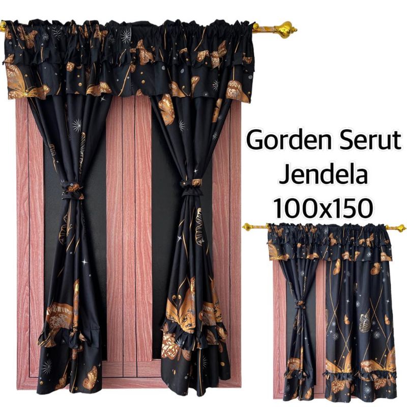 gorden jendela serut TER MURAH (motif random)