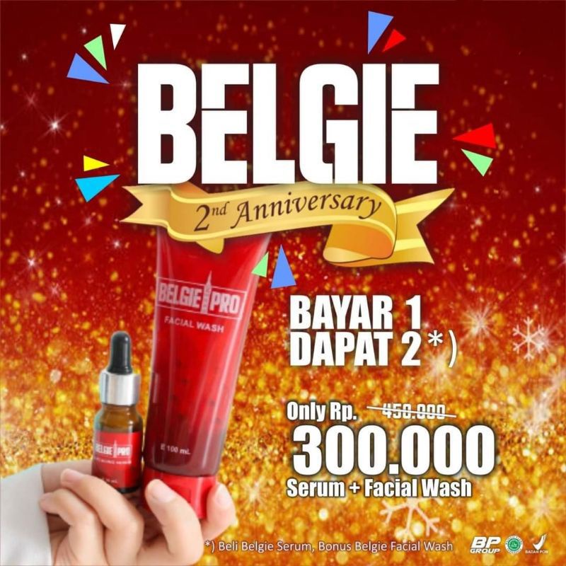 Paket Cerah Belgie Pro Anti Aging Serum + Belgie Pro Facial Wash