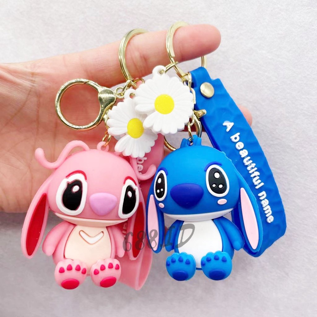 Gantungan Kunci Karakter Stitch Keychain Lucu Bahan PVC Untuk Aksesoris Tas Wanita Gantungan Kunci Motor Mobil GT 03