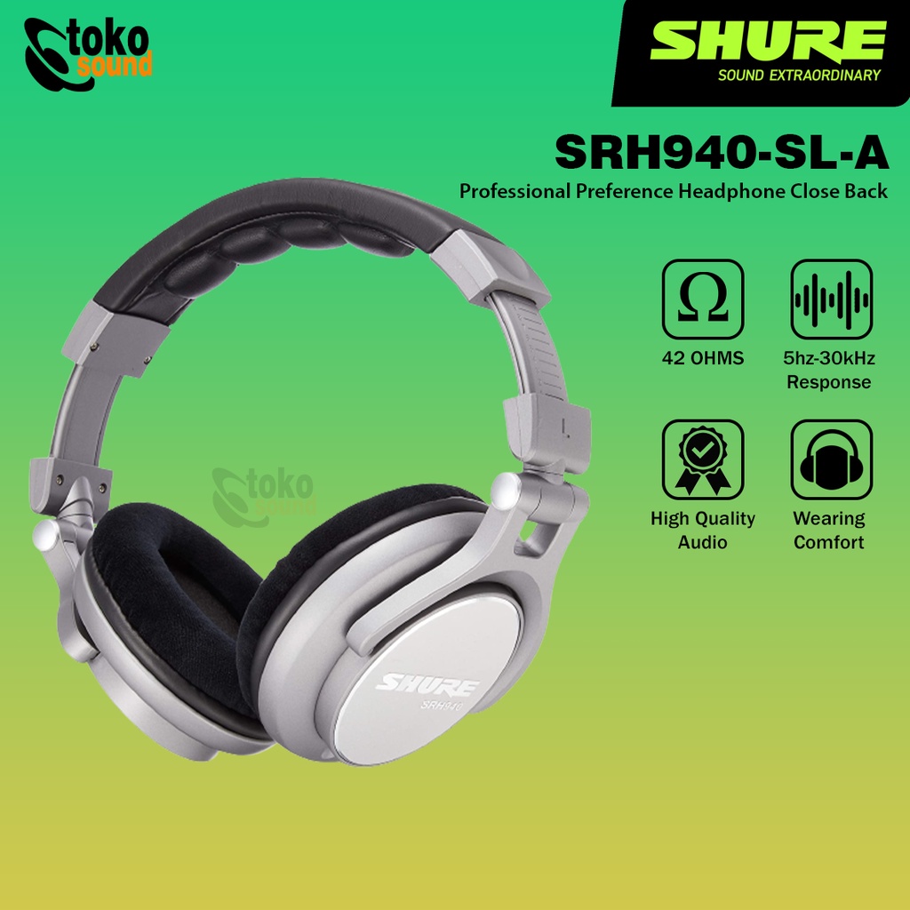 Shure SRH940 Headset Over-ear Berkualitas Tinggi