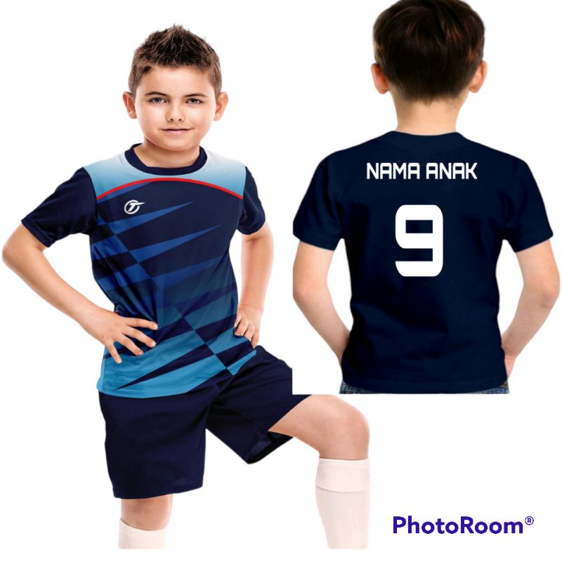 BAJU BOLA ANAK PAKE NAMA DAN NOMOR/JERSEY BOLA SABLON NAMA DAN NOMOR