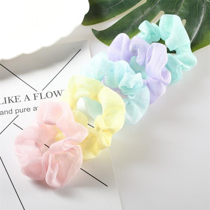 SCRUNCHIE JEPANG SATIN - Warna Mermaid Metalik Gliter - Kuncir Ikat Rambut Scrunchie PREMIUM