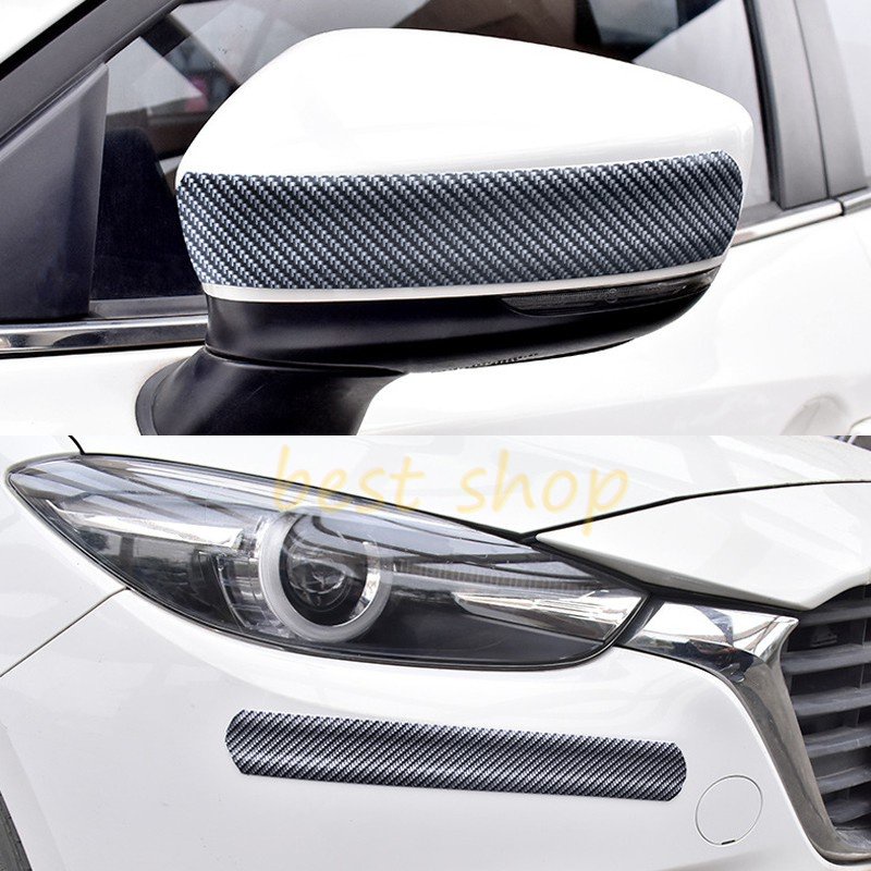 1pc = 1METER 5cm Stiker Perlindungan Kusen Pintu Karet Serat Karbon Mobil Universal Anti-Tabrakan Sticker