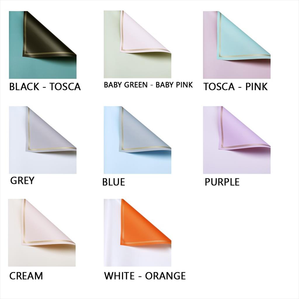 

Korean Premium Bicolor with Border Flower Wrapping Paper/Kertas Bungkus Buket Bunga Korea Premium 2 Warna