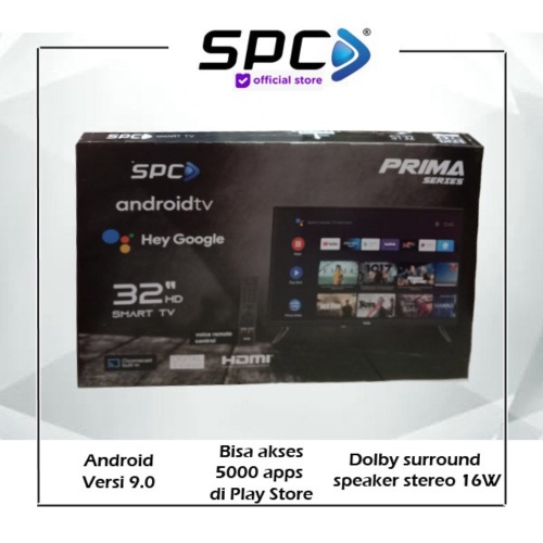 SPC Smart TV Android PRIMA SERIES 32 inch LED HD ST32 Garansi Resmi Limited