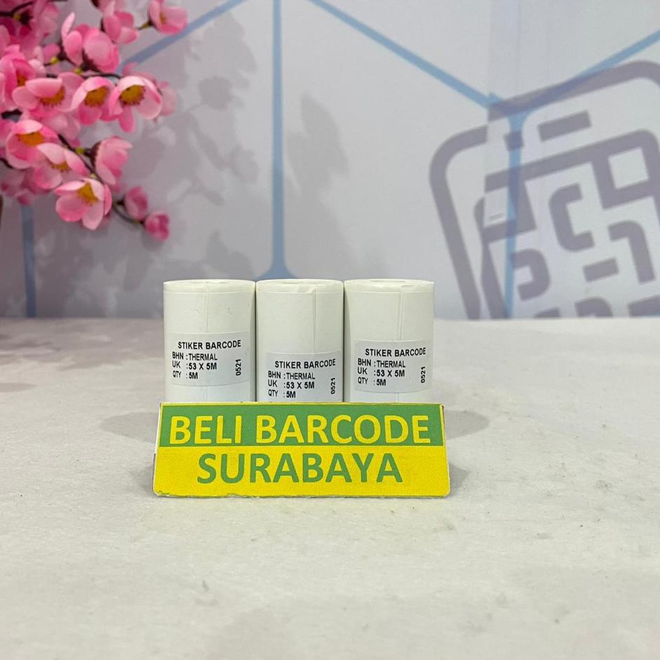 

✡ STIKER LABEL THERMAL UK. 53mm X 5M | 53X5M CONTINUES UNTUK PRINTER BLUETOOTH ヱ