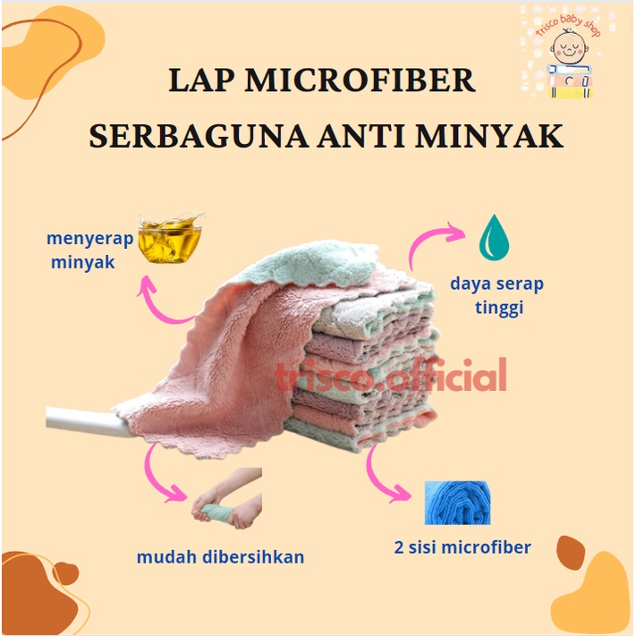 Kain Lap Dapur Piring danKompor Serbaguna Microfiber Anti Minyak