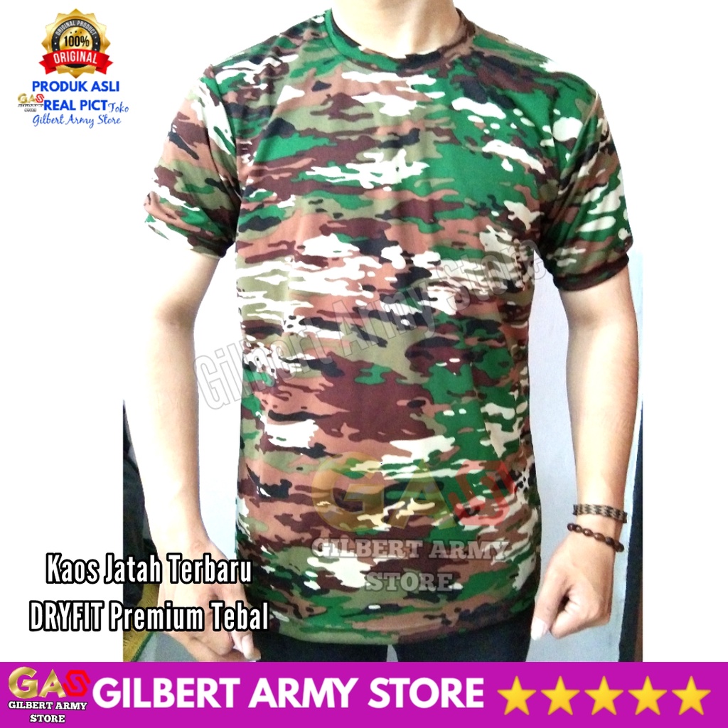 GILBERT ARMY STORE Kaos Pdl Loreng  Jatah Tni Kasad Terbaru Pria Oblong Daleman Lengan Pendek  Drifit Dryfit Premium Jumbo M L XL XXL