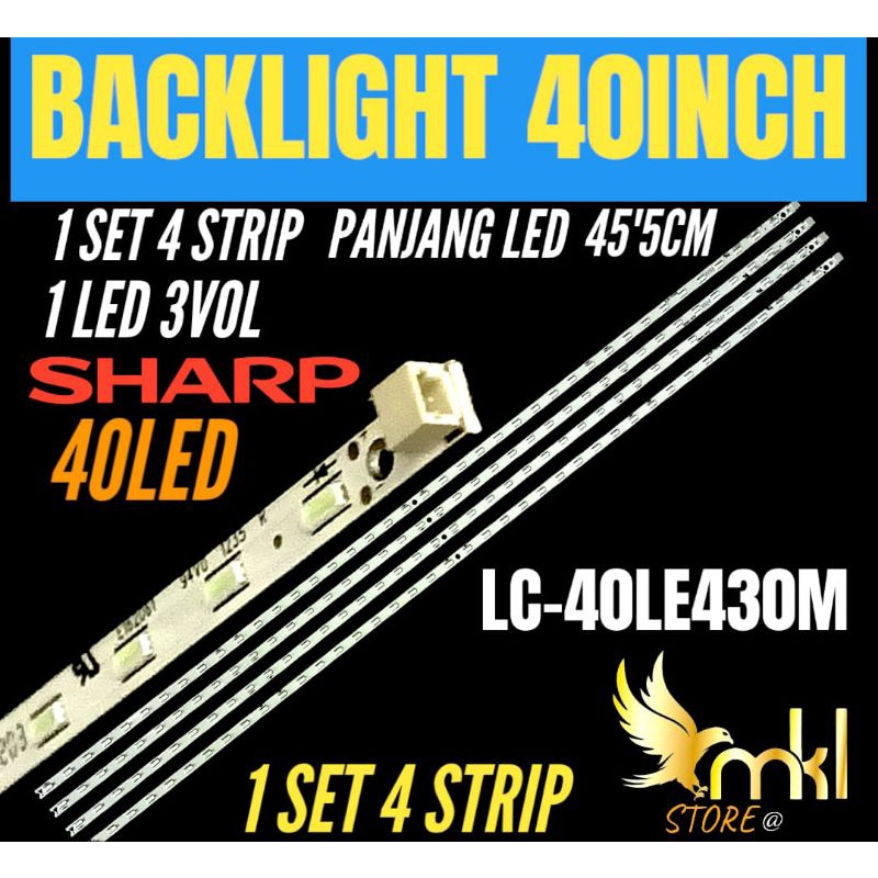 BACKLIGHT TV LED 40INCH SHARP LC-40LE430M BACKLIGHT TV LED 40INCH