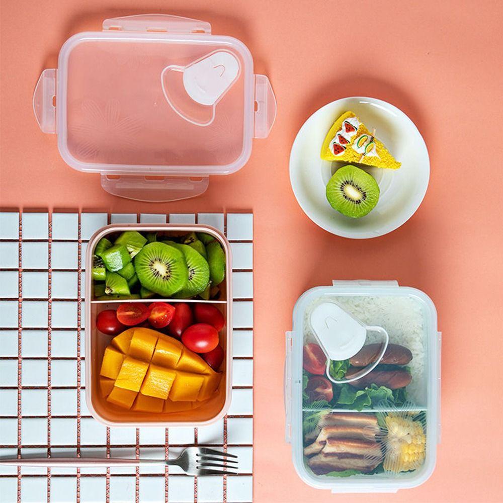 R-FLOWER Lunch Box Microwavable Untuk Pelajar Pekerja Kantor Dengan Sendok Wadah Makanan