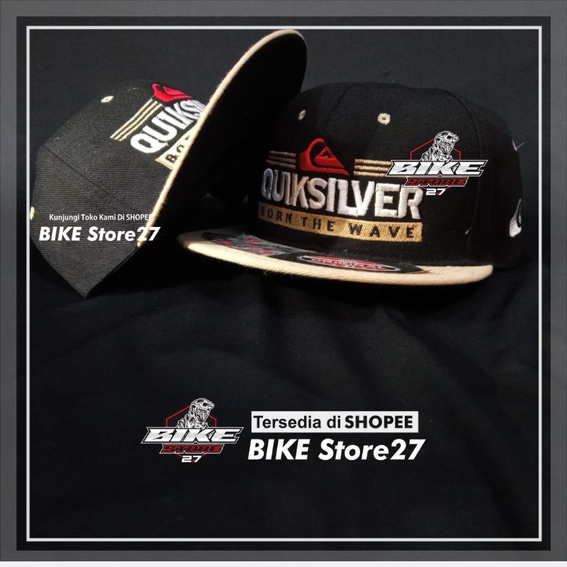 Topi snapback/ Topi kuiksilver hitam cream/ Topi Surfing/ Topi Snapback / Topi  Anime/ Topi Hip Hop/