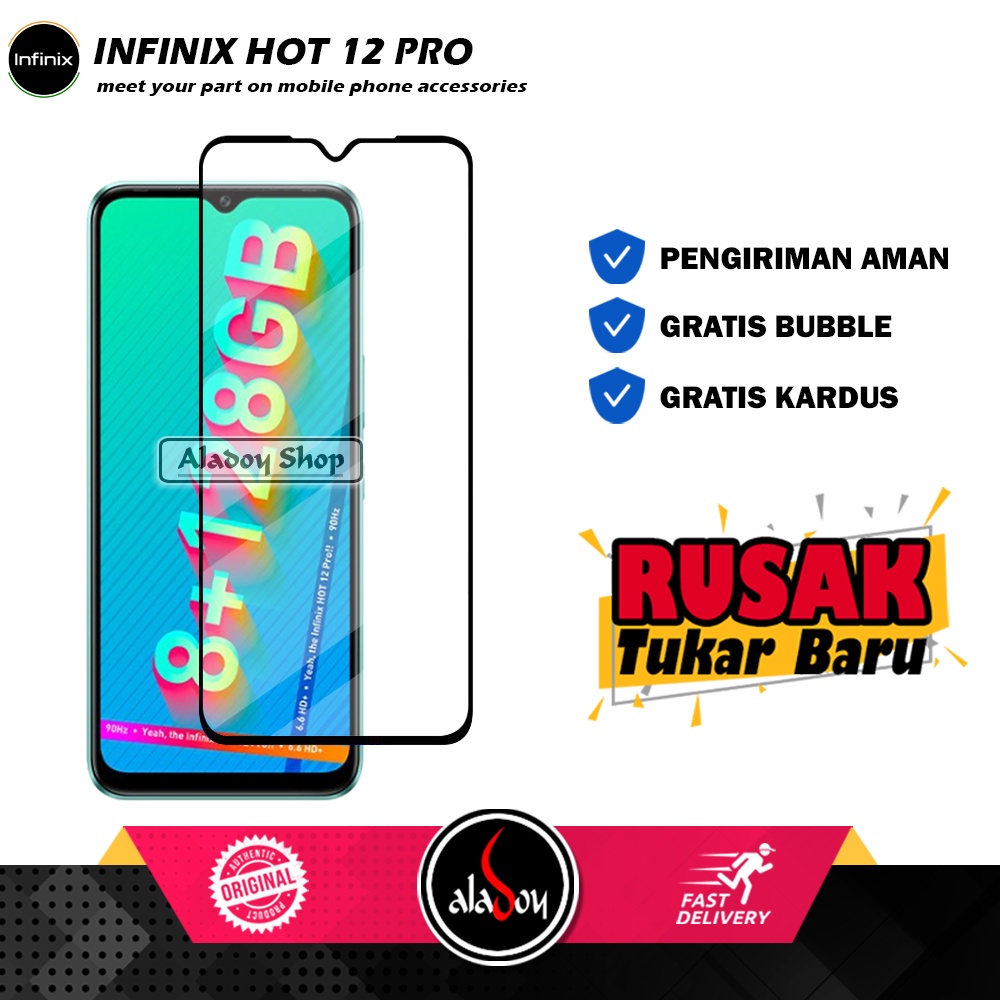 PAKET 2 IN 1 Case Infinix Hot 12 Pro Armor Fusion Transparent Prmium Casing Free Tempered Glass