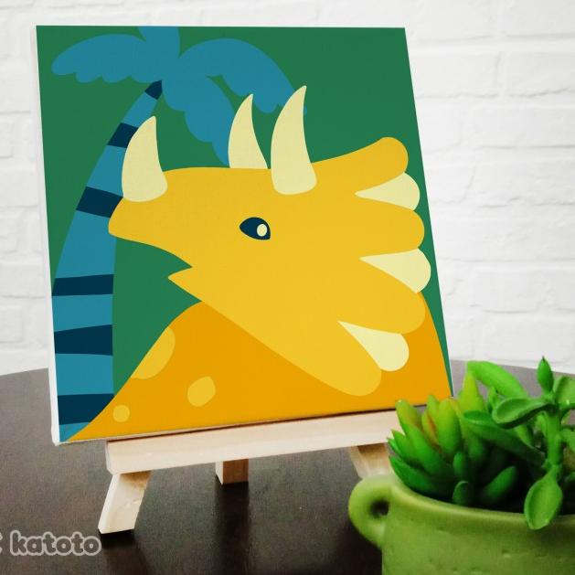 

PAINT BY NUMBER. PAKET MELUKIS DINOSAURUS UNTUK ANAK. DINOSAURS SERIES - Dino Tricera