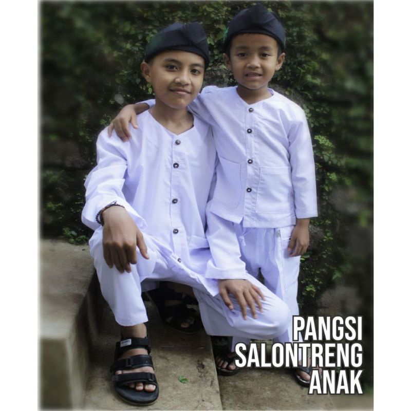 (PROMO)baju stelan pangsi anak usia 1-13thn/Baju batik anak/salontreng anak All size