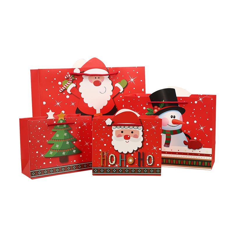 

Paper Bag Lebar Tas Kertas Natal Christmas Santa Claus Snowman Tree