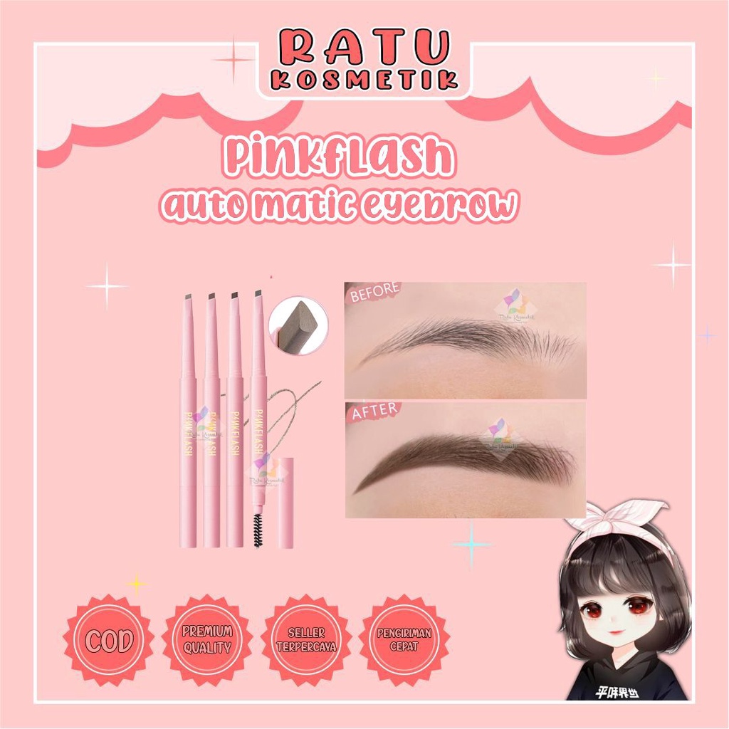 ❤ RATU ❤ Pinkflash Waterproof Auto Eyebrow Pencil | Pensil Alis Eye Brow Automatic Pink Flash | PF-E09