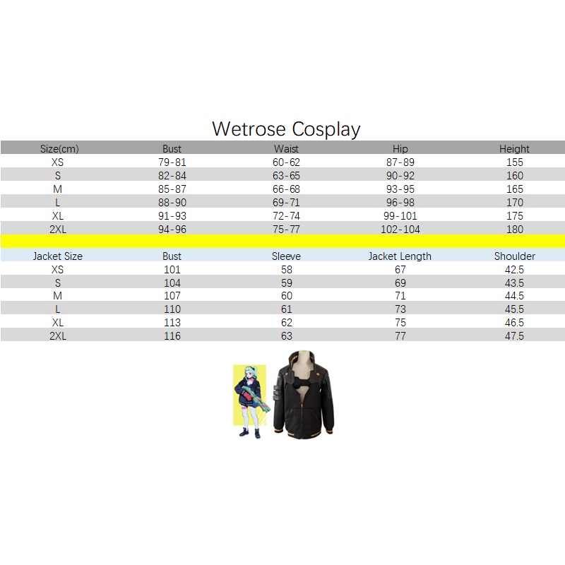 【Wetrose】 Ready Stock Cyberpunk Edgerunners Rebecca Lolita Clothes Cosplay Costume Coat Jacket Set