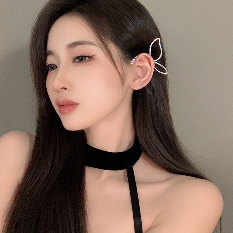 Tidak Berlubang elf Telinga Zirkon Kupu-Kupu Anting clip-on Aksesoris Korea Wanita