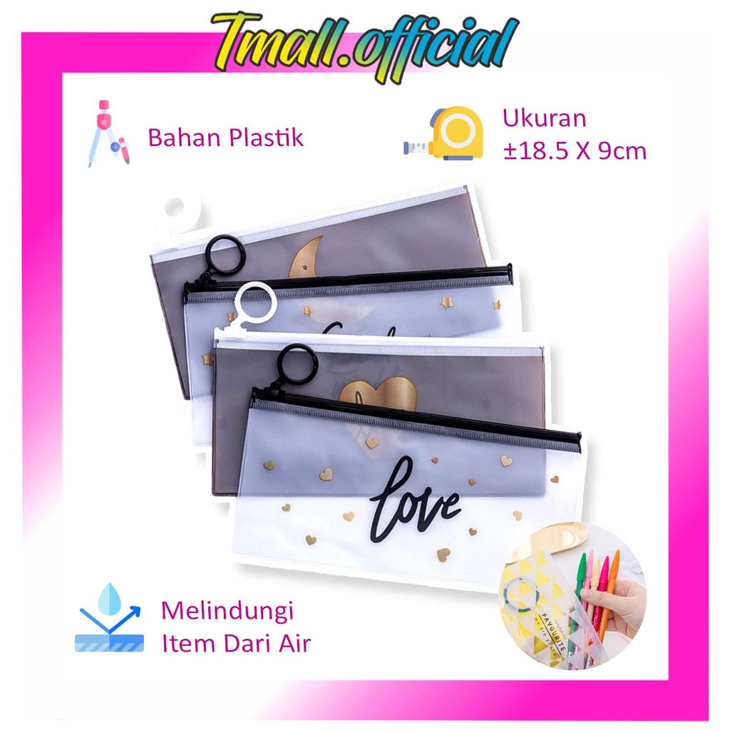 

❄ TMALL ❄ Tempat Pensil Transparan Zip Tempat Kosmetik Zip R444 R799