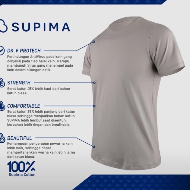 Duraking Kaos 100% Cotton SUPIMA Daily Wear Grey - S