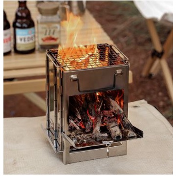 BBQ Stove Kayu Bakar Kompor Api Portable Camping Firewood Stove