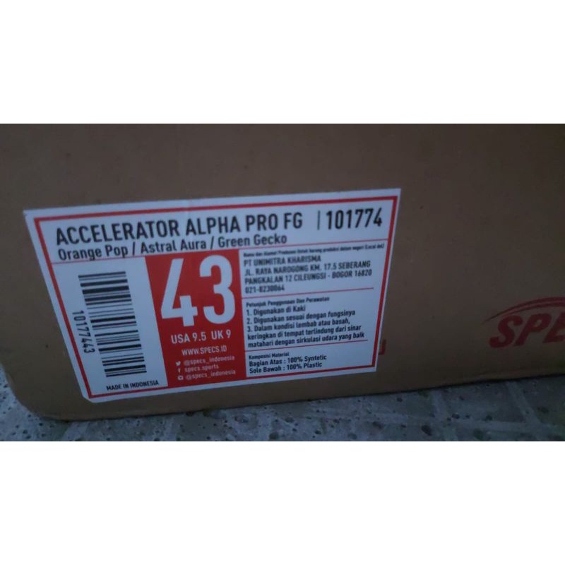 Specs Accelerator Alpha Pro FG