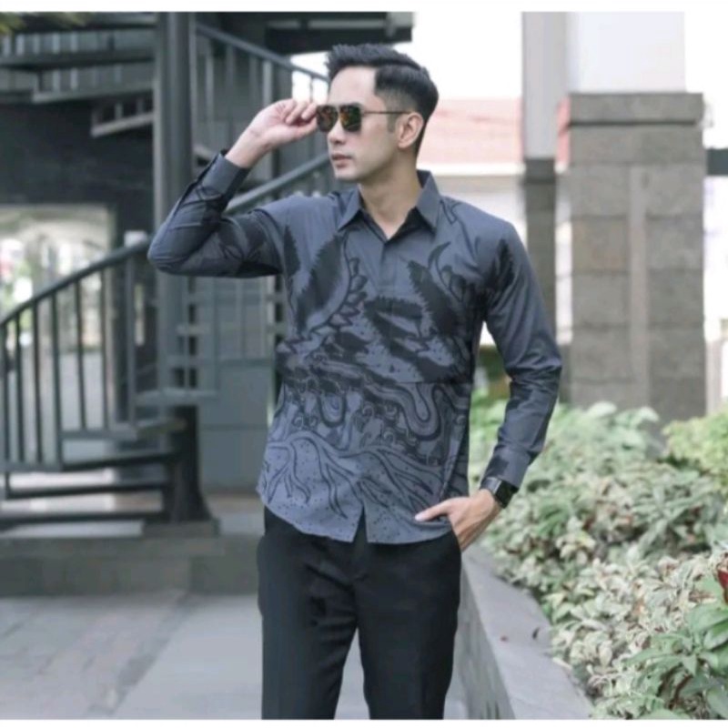KEMEJA BAJU BATIK PRIA LENGAN PANJANG DALAM FULL FURING