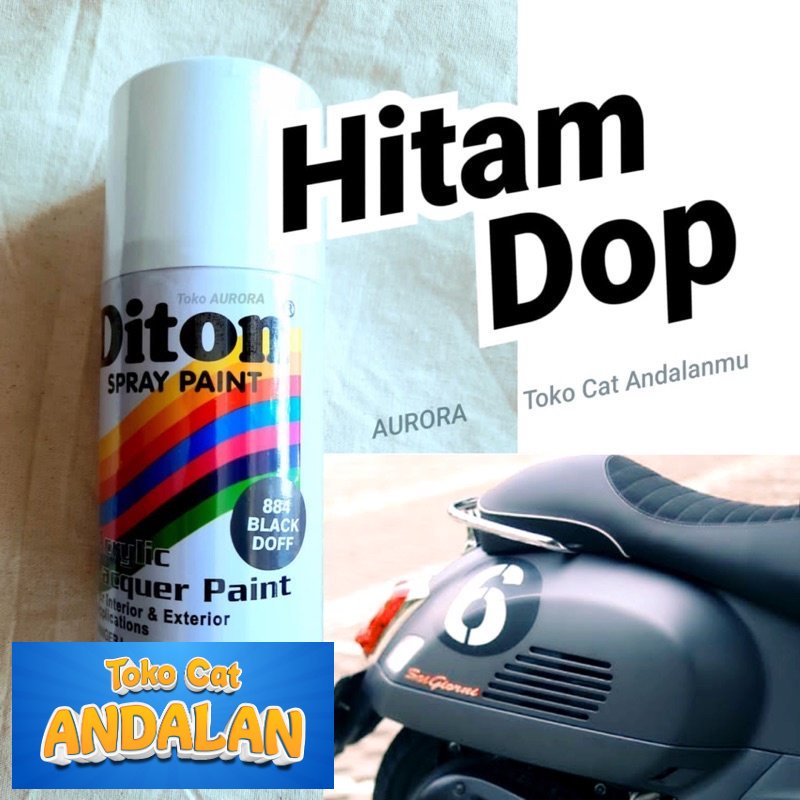 

Toko Cat Andalan - Pilox Diton Black Doff 884 Hitam Dof Dop Flat Cat Pilok Tahan Bensin 300ml | Toko Cat Andalan Mobil dan Motol