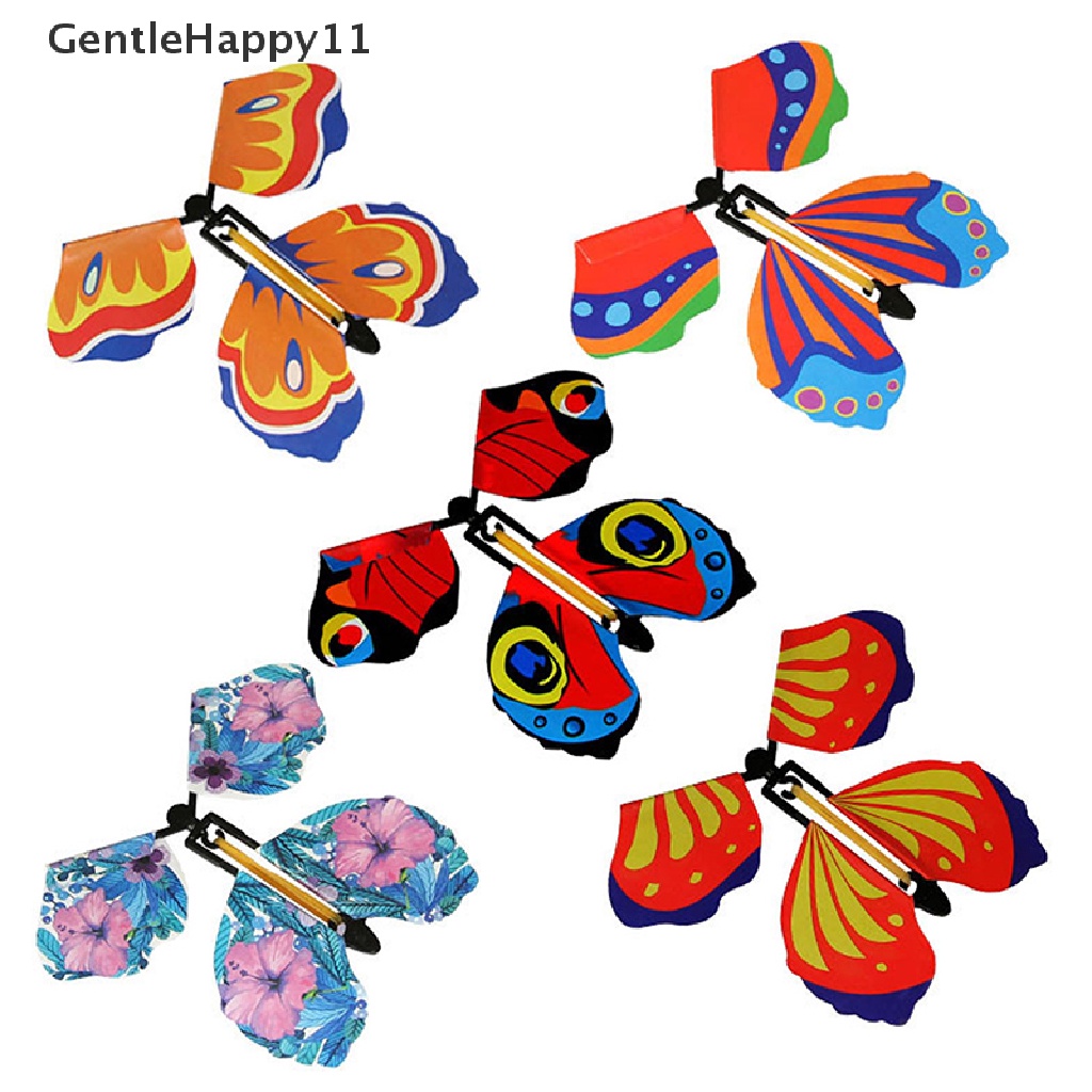 Gentlehappy Magic Butterfly Flying Rubber Band Powered Wind up Mainan Kartu Pesta Untuk Hadiah Lucu id