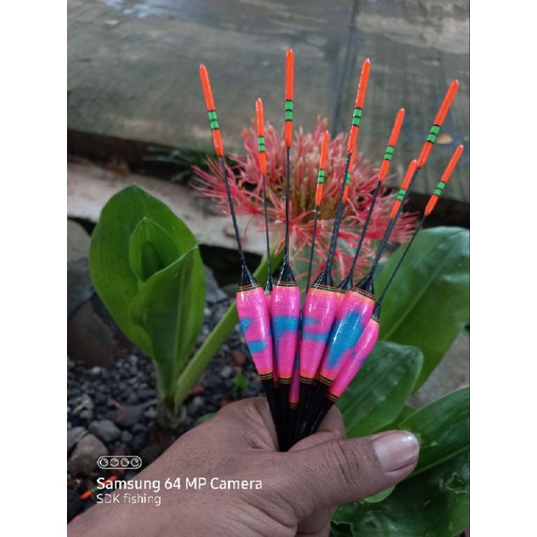 Pelampung pancing stik carbon & fiber panjang 20cm full lilit benang