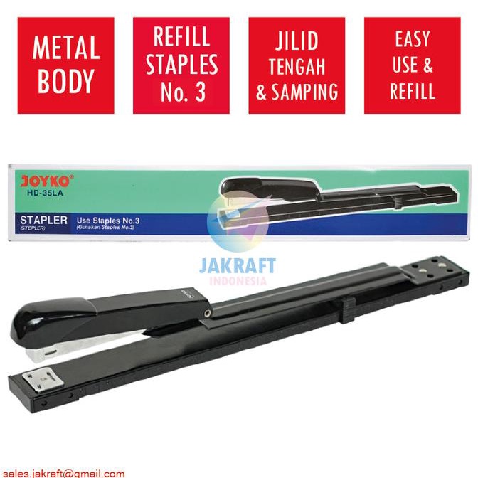 

Stapler Staples Hekter Panjang JOYKO HD-35LA Jilid Tengah Buku