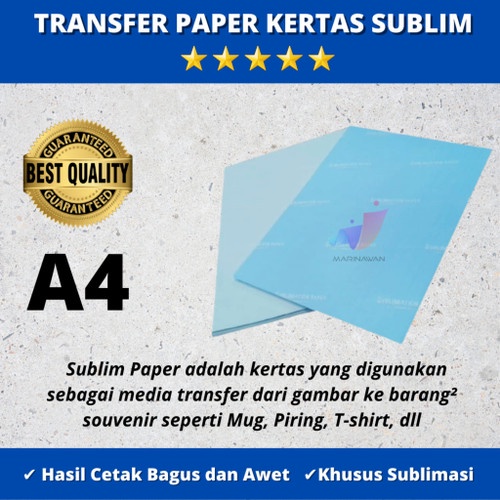

KERTAS SUBLIM / TRANFER PAPER SUBLIM DIAMOND UKURAN A4 100LEMBAR 100GS